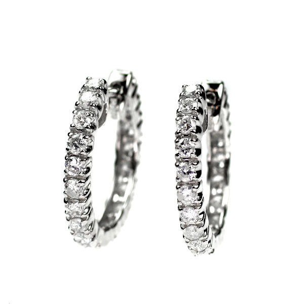 Pt900 ダイヤモンド ピアス 1.00ct フープ