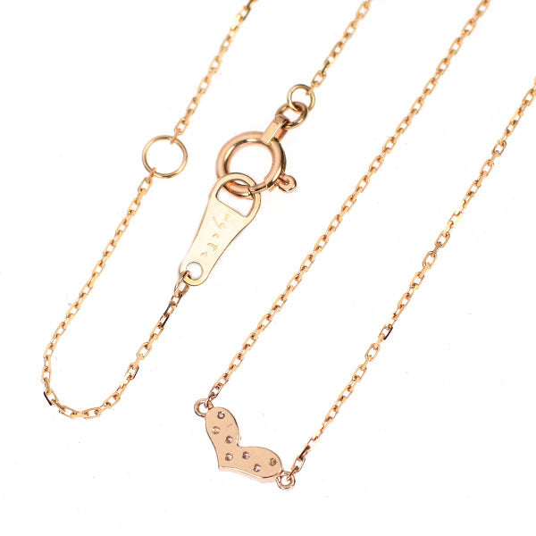 アガット/agete K18PG ダイヤモンド ペンダントネックレス 0.03ct ハート