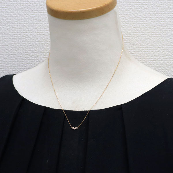 アガット/agete K18PG ダイヤモンド ペンダントネックレス 0.03ct ハート