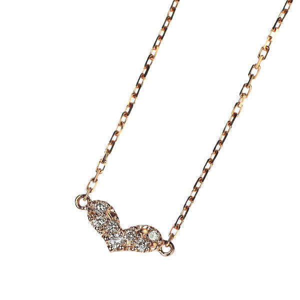 アガット/agete K18PG ダイヤモンド ペンダントネックレス 0.03ct ハート