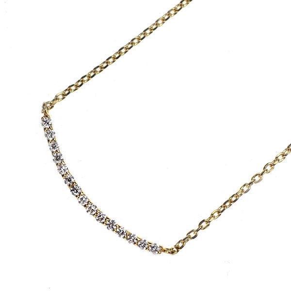スタージュエリー K18YG ダイヤモンド ペンダントネックレス 0.05ct ラインシリーズ