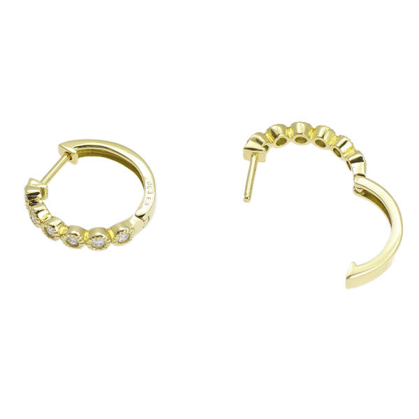 K18YG ダイヤモンド ピアス 0.16ct フープ