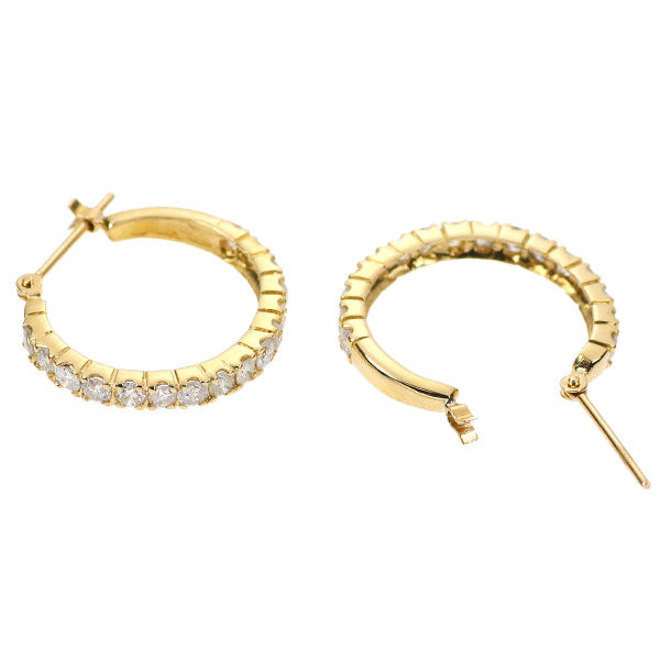 K18YG ダイヤモンド ピアス 1.00ct フープ