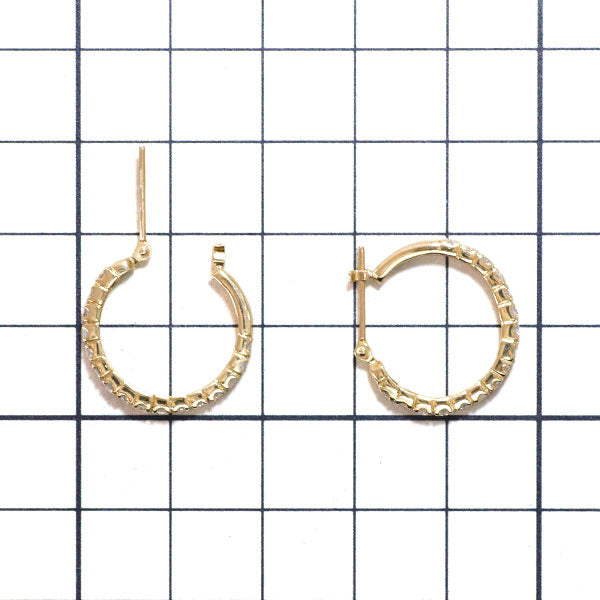 K18YG ダイヤモンド ピアス 1.00ct フープ