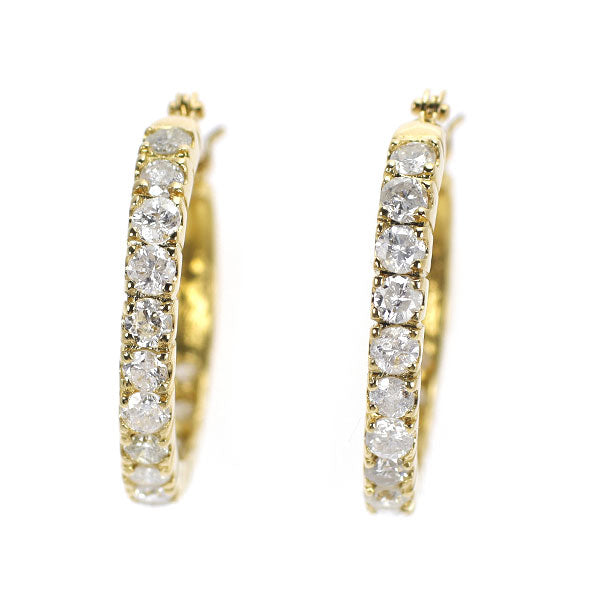 K18YG ダイヤモンド ピアス 1.00ct フープ