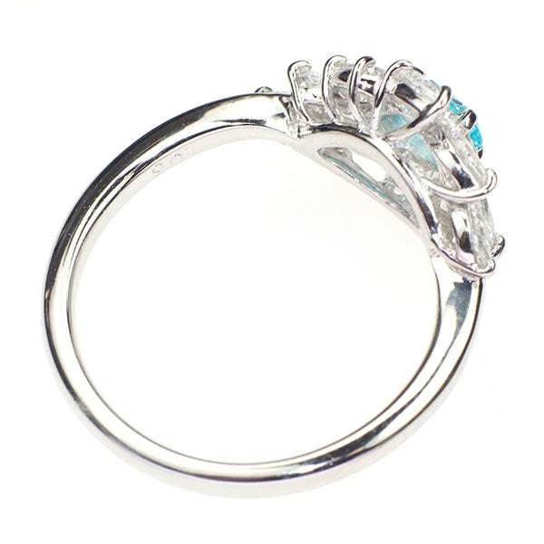 Pt900 ブラジル産パライバトルマリン ダイヤモンド リング 0.200ct D1.06ct