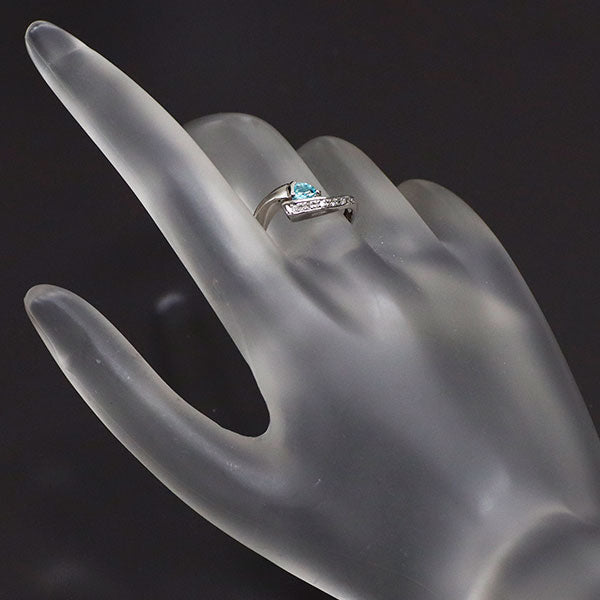 Pt900 パライバトルマリン ダイヤモンド リング 0.13ct D0.04ct