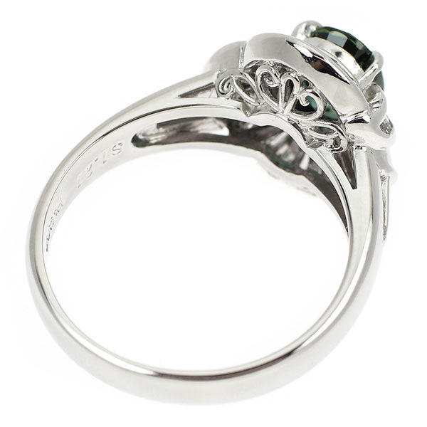 Pt900 グリーンサファイア ダイヤモンド リング 1.21ct 0.50ct