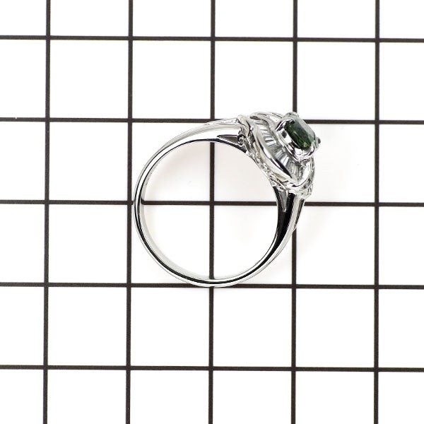 Pt900 グリーンサファイア ダイヤモンド リング 1.21ct 0.50ct