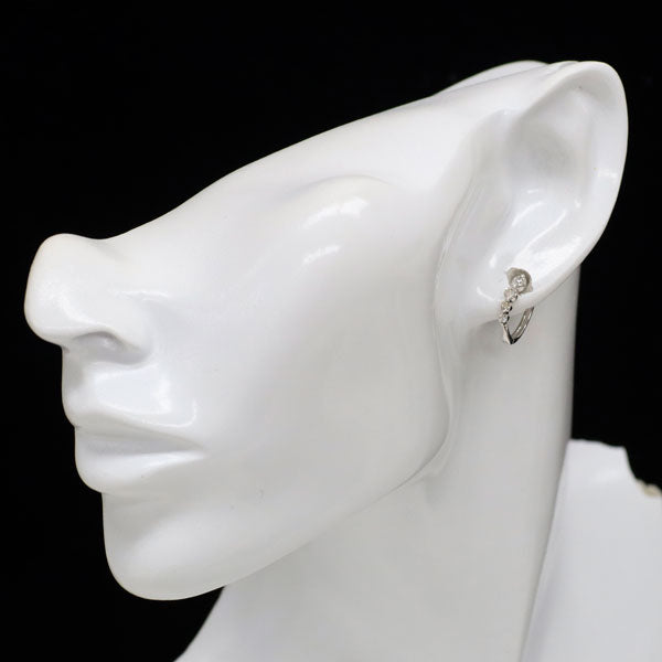 K14WG ダイヤモンド ピアス 0.50ct フープ