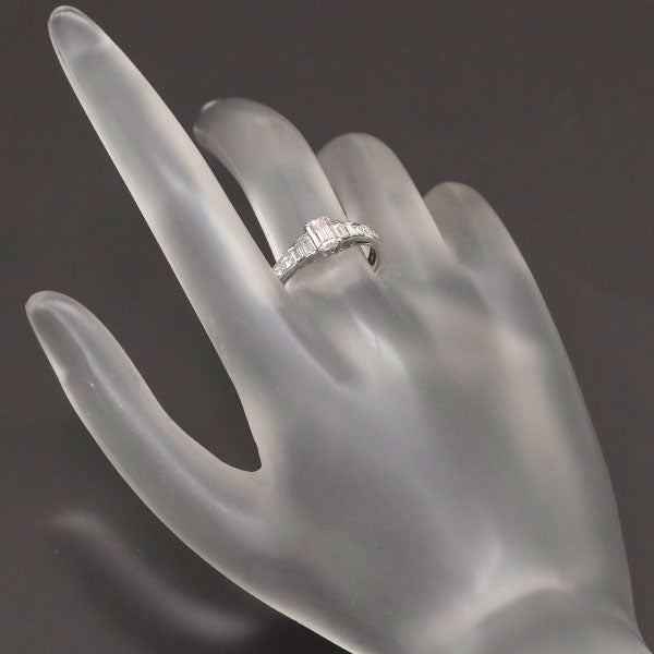 ミキモト 希少 Pt950 エメラルドカット 天然ピンク ダイヤモンド リング 0.583ct FP SI1 D0.49ct 《セルビー銀座店》【中古】