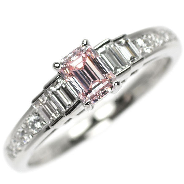 ミキモト 希少 Pt950 エメラルドカット 天然ピンク ダイヤモンド リング 0.583ct FP SI1 D0.49ct 《セルビー銀座店》【中古】