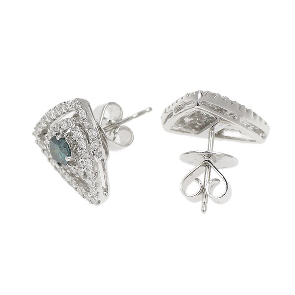 K18WG トリートブルーダイヤモンド ピアス 0.63ct D0.96ct