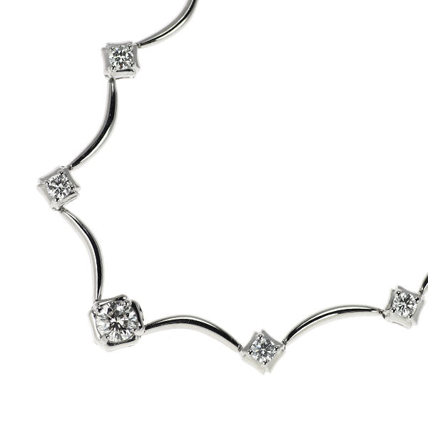 ブルーリバー Pt900 ダイヤモンド ネックレス 0.359ct D1.58ct ステーション
