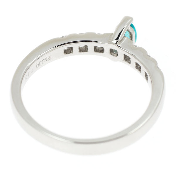 Pt900 パライバトルマリン ダイヤモンド リング 0.12ct D0.25ct
