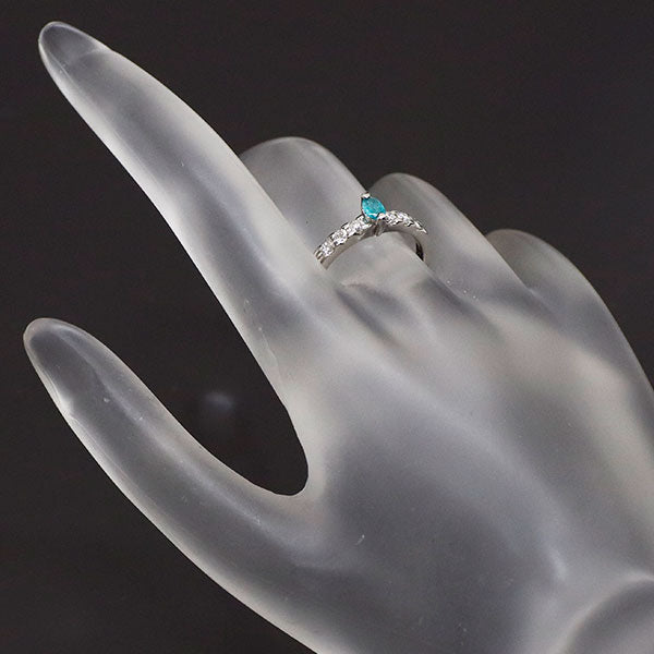 Pt900 パライバトルマリン ダイヤモンド リング 0.12ct D0.25ct