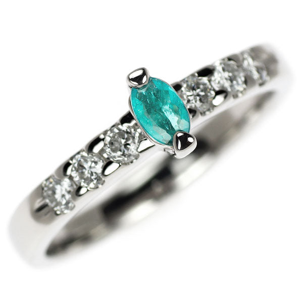 Pt900 パライバトルマリン ダイヤモンド リング 0.12ct D0.25ct