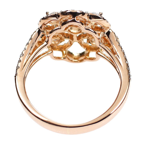 K18PG ローズカット ダイヤモンド リング 0.34ct D0.44ct