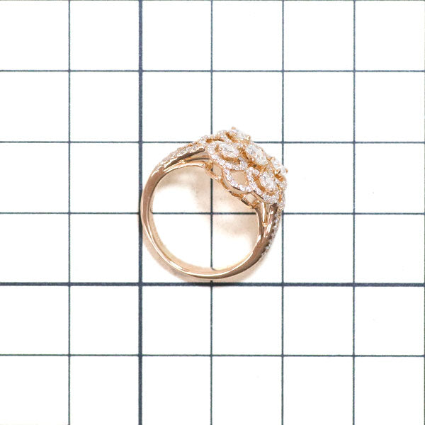 K18PG ローズカット ダイヤモンド リング 0.34ct D0.44ct