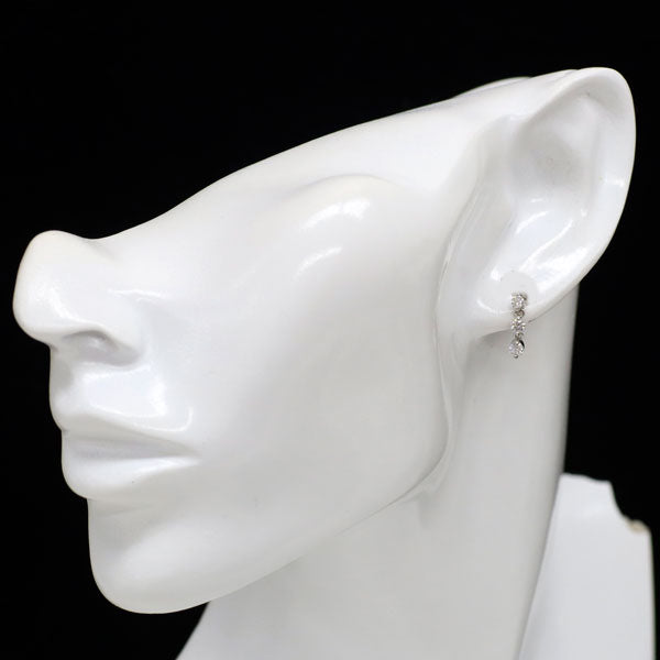 Pt900/K14WG ダイヤモンド ピアス 0.50ct スリーストーン