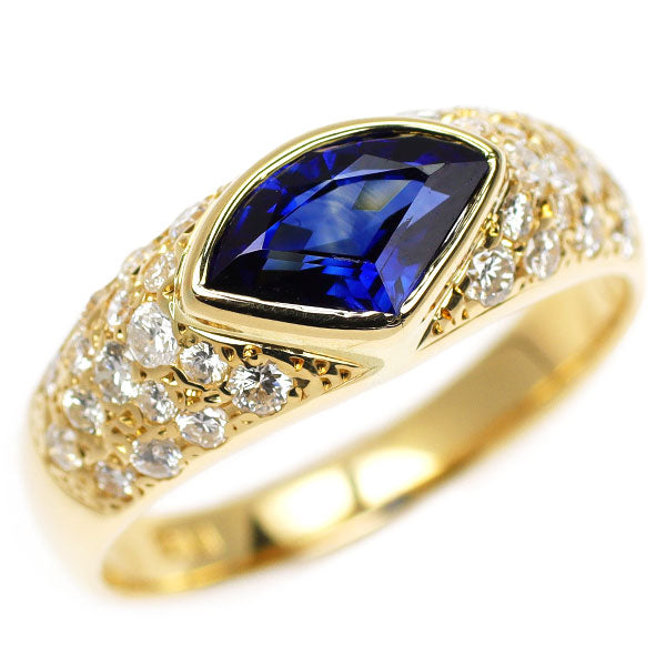 K18YG サファイア ダイヤモンド リング 1.52ct 0.51ct