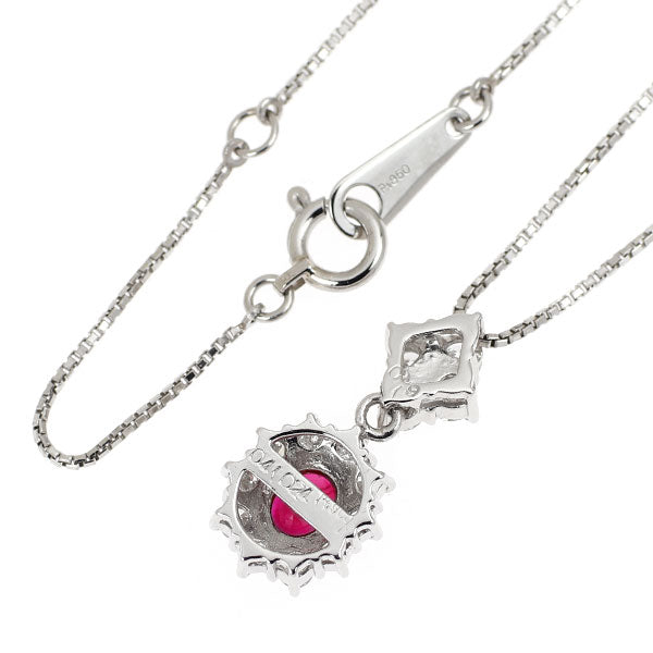 Pt900/Pt850 ルビー ダイヤモンド ペンダントネックレス 0.41ct D0.43ct