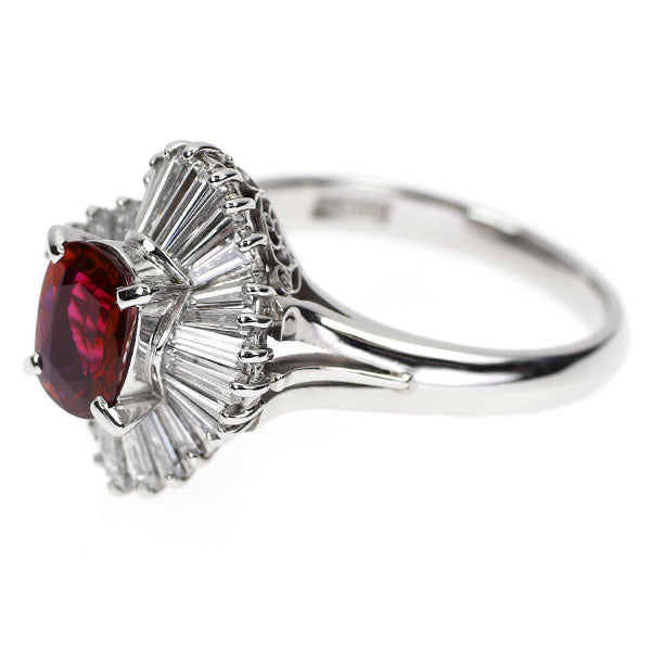 Pt900 ルビー ダイヤモンド リング 1.18ct D1.21ct