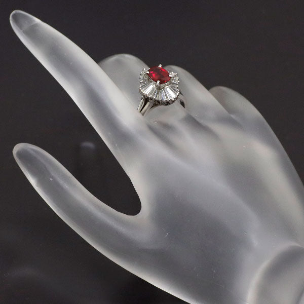 Pt900 ルビー ダイヤモンド リング 1.18ct D1.21ct