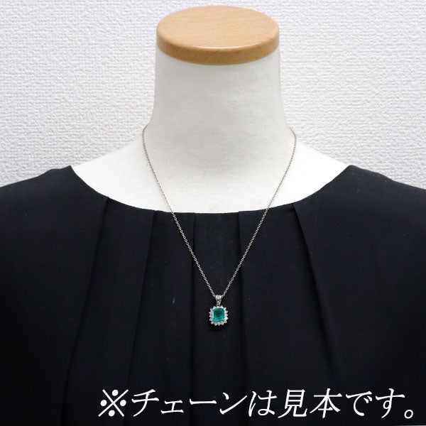 Pt900 エメラルド ダイヤモンド ペンダントトップ 3.16ct D0.715ct