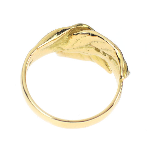 K18YG ダイヤモンド リング 0.12ct 植物