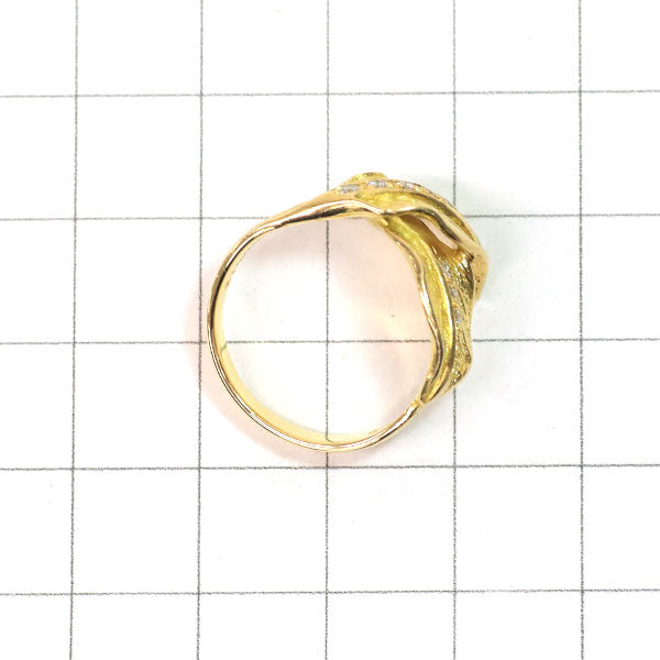 K18YG ダイヤモンド リング 0.12ct 植物