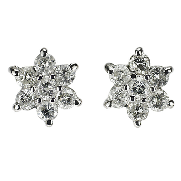 Pt900 ダイヤモンド ピアス 0.50ct フラワー