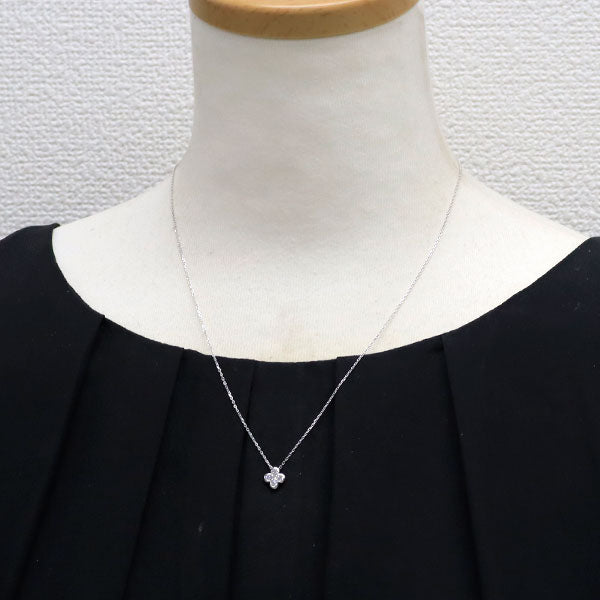 ヴァンドーム青山 K18WG ダイヤモンド ペンダントネックレス 0.21ct フラワー
