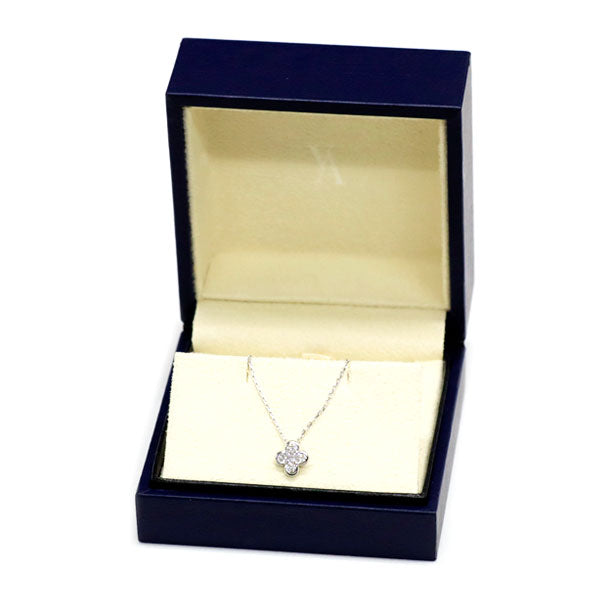 ヴァンドーム青山 K18WG ダイヤモンド ペンダントネックレス 0.21ct フラワー