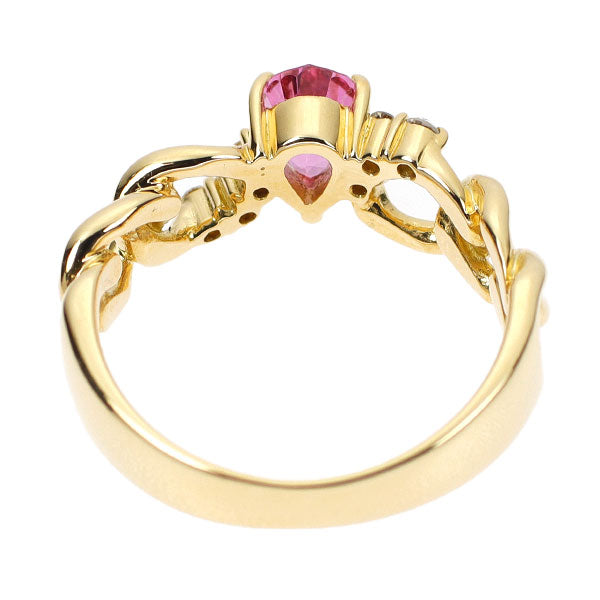 K18YG ピンクサファイア ダイヤモンド リング 0.78ct D0.07ct