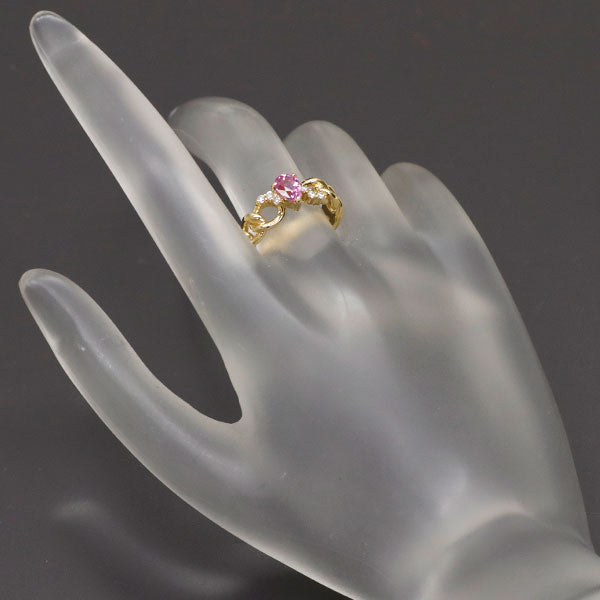 K18YG ピンクサファイア ダイヤモンド リング 0.78ct D0.07ct
