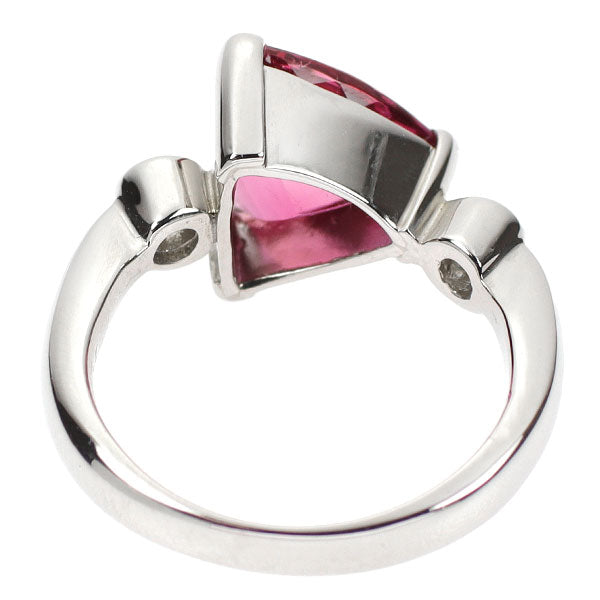 Pt900 トリリアントカット ピンクトルマリン ダイヤモンド リング 2.35ct D0.20ct