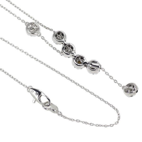 ポンテヴェキオ K18WG ブラック/カラーレス ダイヤモンド ペンダントネックレス BD0.41ct D0.17ct 2WAY Yデザイン フラワー