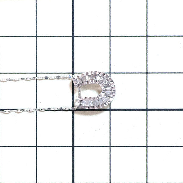 K18WG テーパーバケットダイヤモンド ペンダントネックレス 0.20ct 馬蹄 ホースシュー