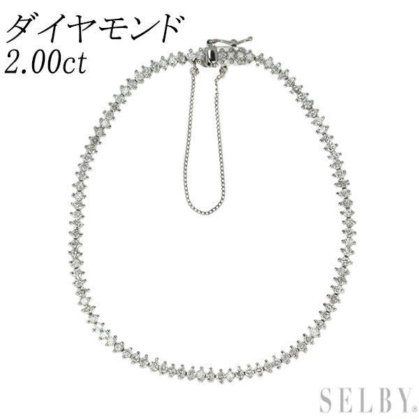 Pt900/Pt850 ダイヤモンド ブレスレット 2.00ct テニス