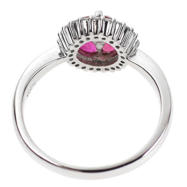 Pt900 ルビー ダイヤモンド リング 0.96ct D0.40ct