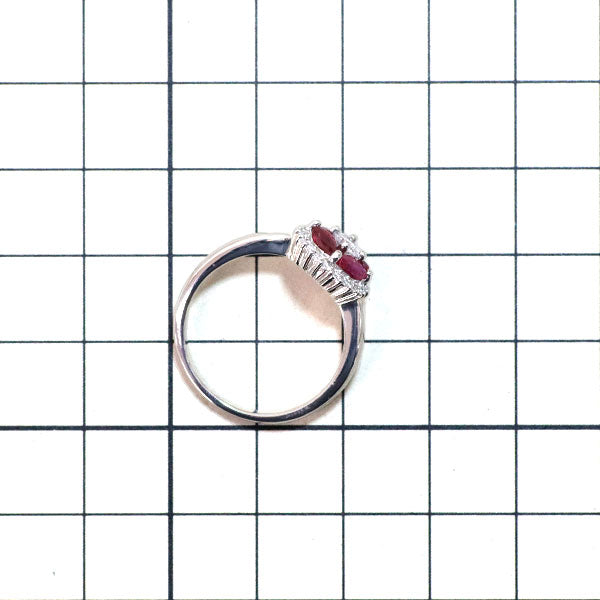 Pt900 ルビー ダイヤモンド リング 0.96ct D0.40ct