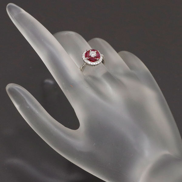 Pt900 ルビー ダイヤモンド リング 0.96ct D0.40ct