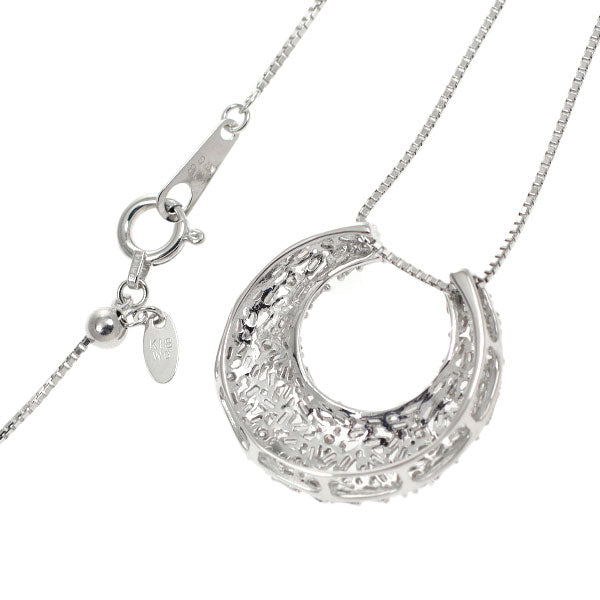 K18WG ダイヤモンド ペンダントネックレス 0.50ct 馬蹄 月 2way