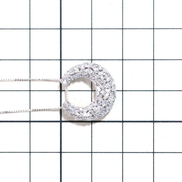 K18WG ダイヤモンド ペンダントネックレス 0.50ct 馬蹄 月 2way
