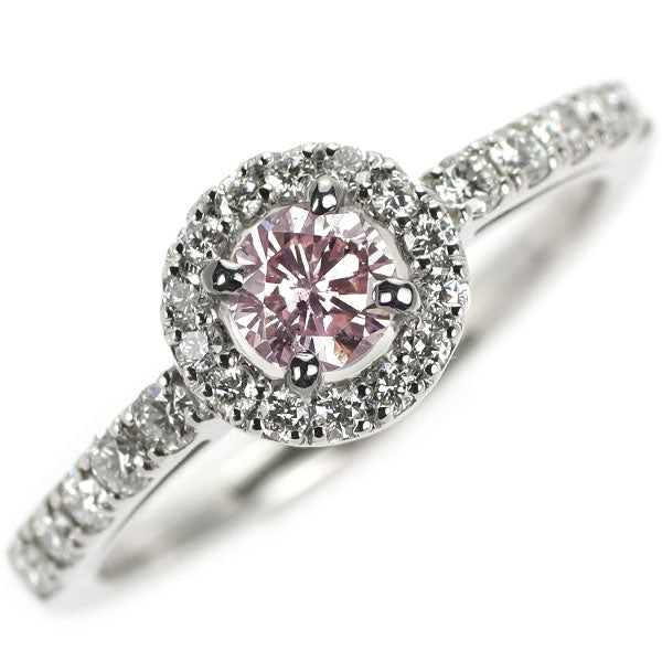 新品 Pt950 天然ピンクダイヤモンド リング 0.321ct FLP I1 D0.33ct 【エスコレ】