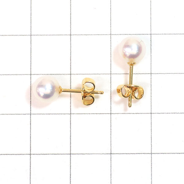 ミキモト K18YG アコヤ真珠 ピアス 径約6.6mm スタッド