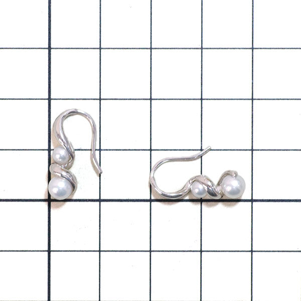 ミキモト K18WG ベビーアコヤパール フックピアス 径約3.5-4.8mm