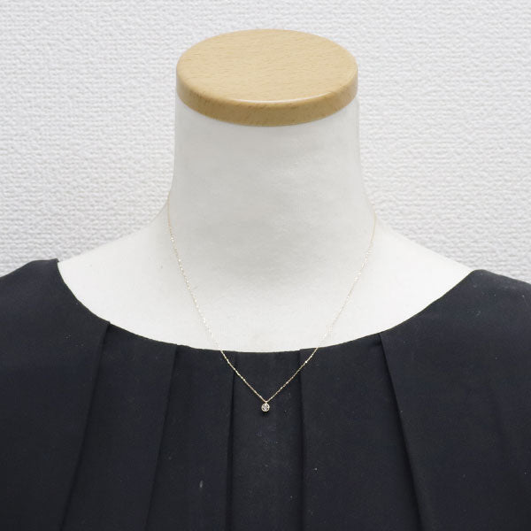 アガット K10YG ダイヤモンド ペンダントネックレス 0.03ct