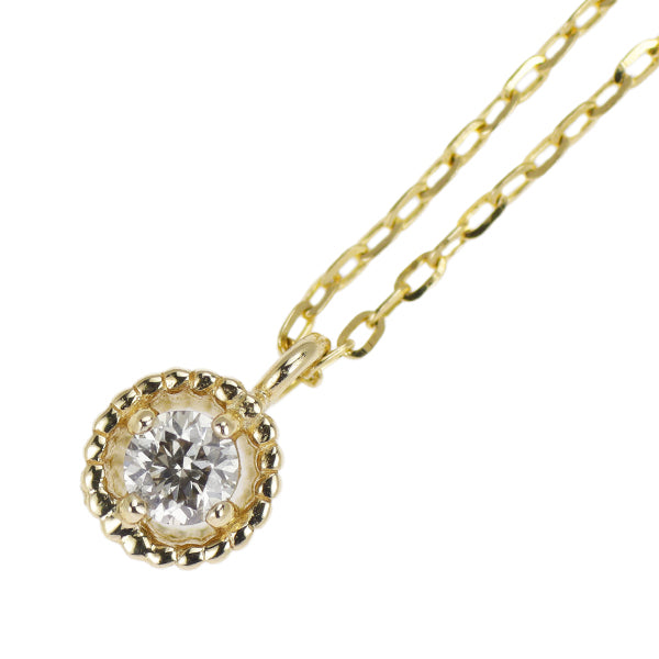 アガット K10YG ダイヤモンド ペンダントネックレス 0.03ct
